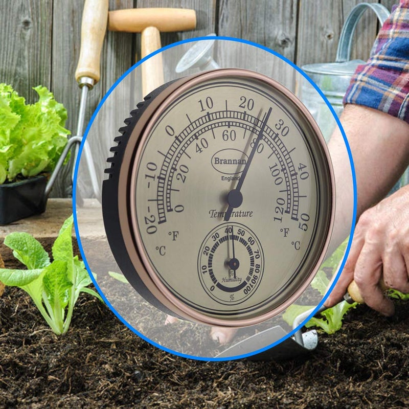 Brannan Thermometer Hygrometer with Gold Dial Garden Greenhouse Office Temperature Humidity - Image 4